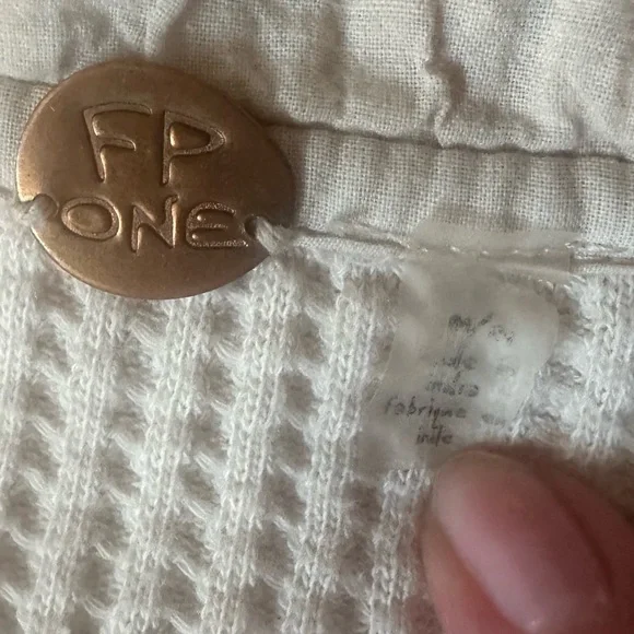 Free People Cropped Waffle Shirt - Picture 2 of 5